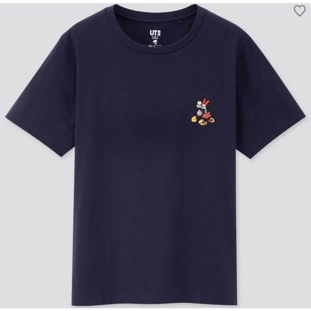 Uniqlo Mickey Manga Art Graphic T Shirt Women's Size S Navy Blue Disney‎